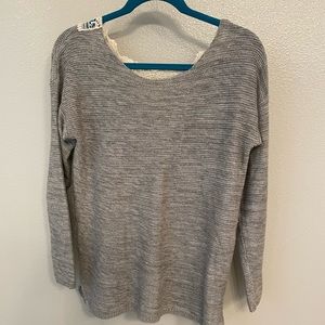 Crochet back pullover sweater, size M